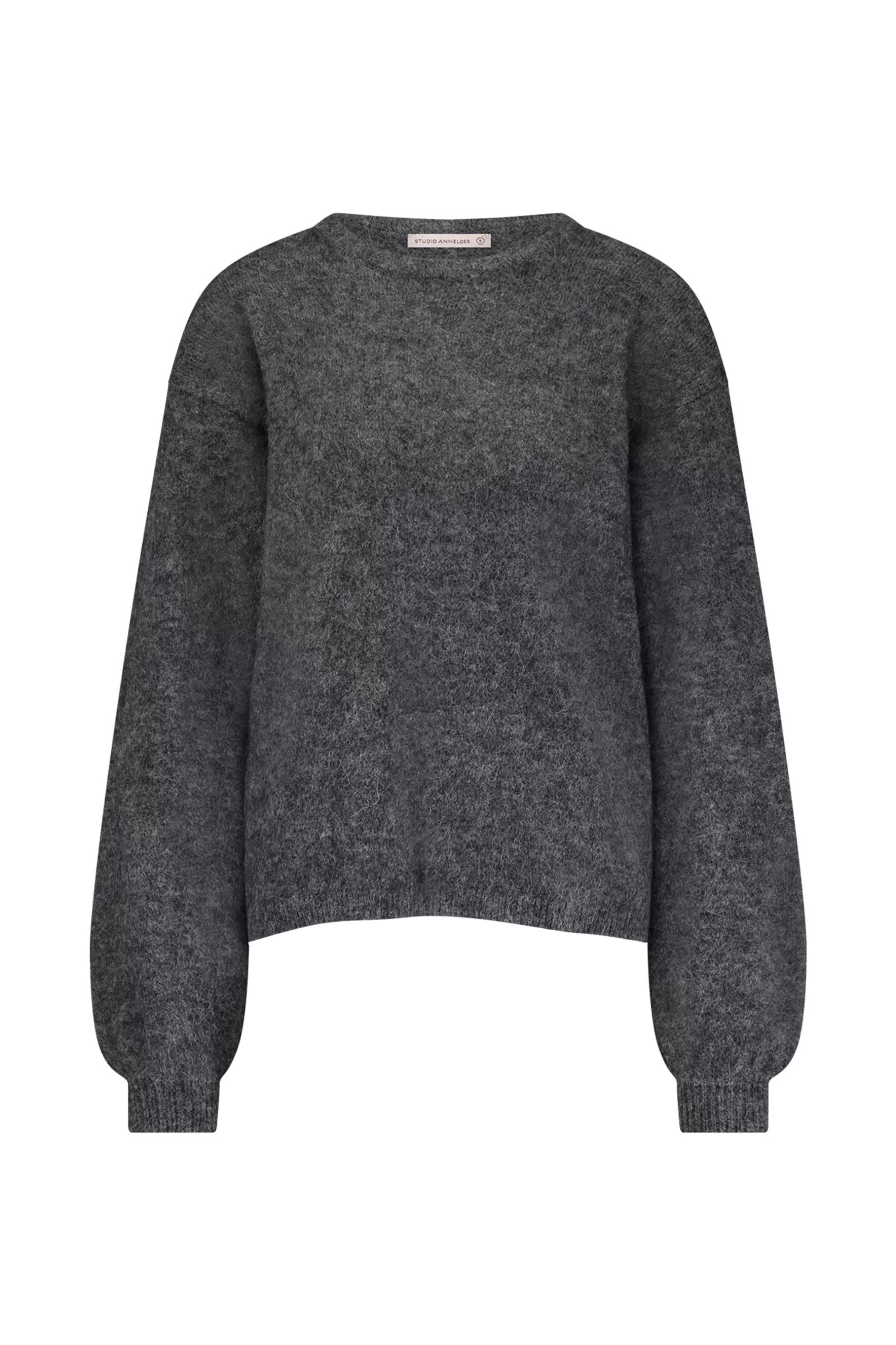 Studio Anneloes Truien & Vesten | Shirts & Tops<Lisette furry pullover - grey melange