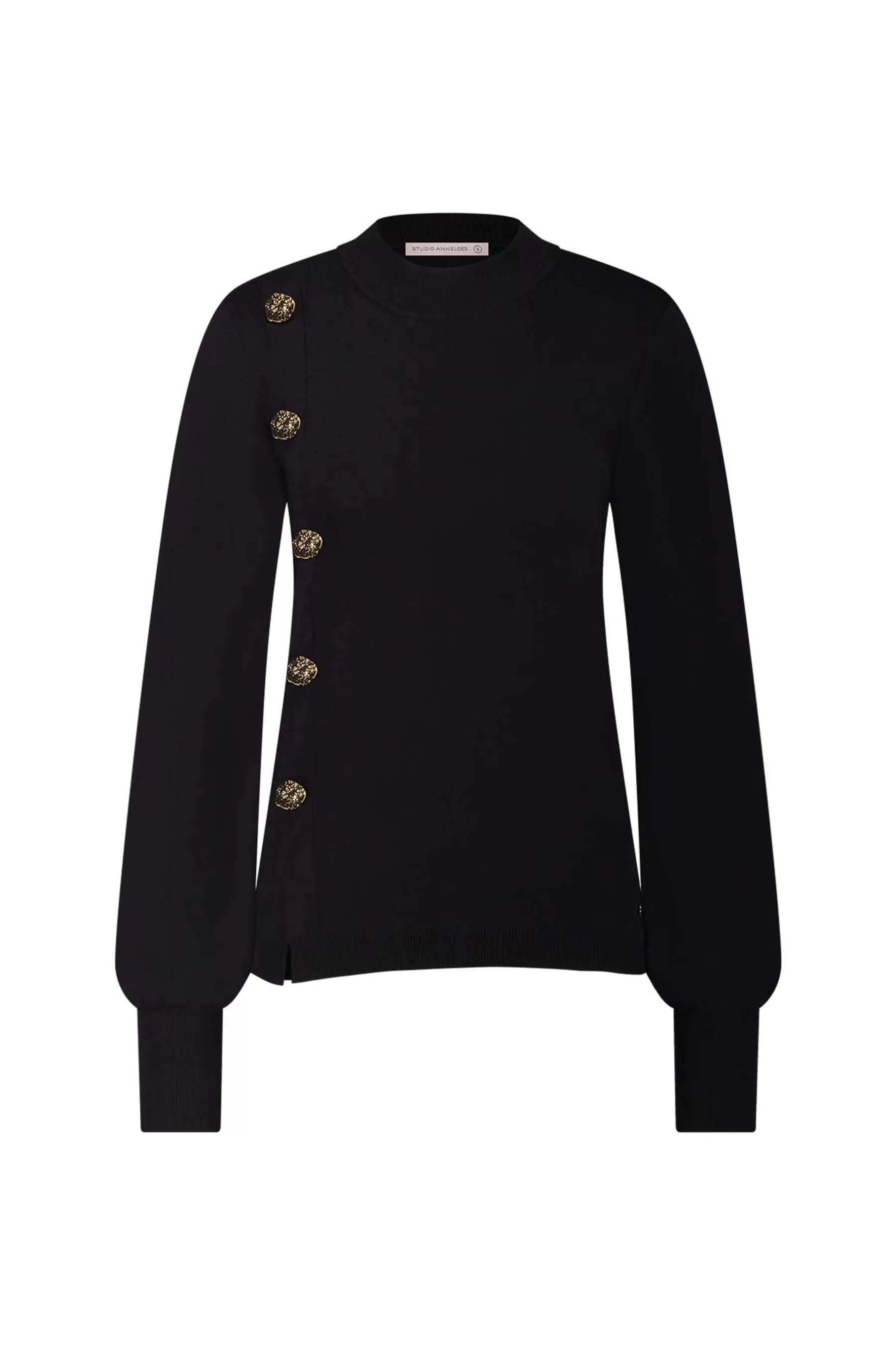 Studio Anneloes Truien & Vesten | Shirts & Tops<Lovis button pullover - black