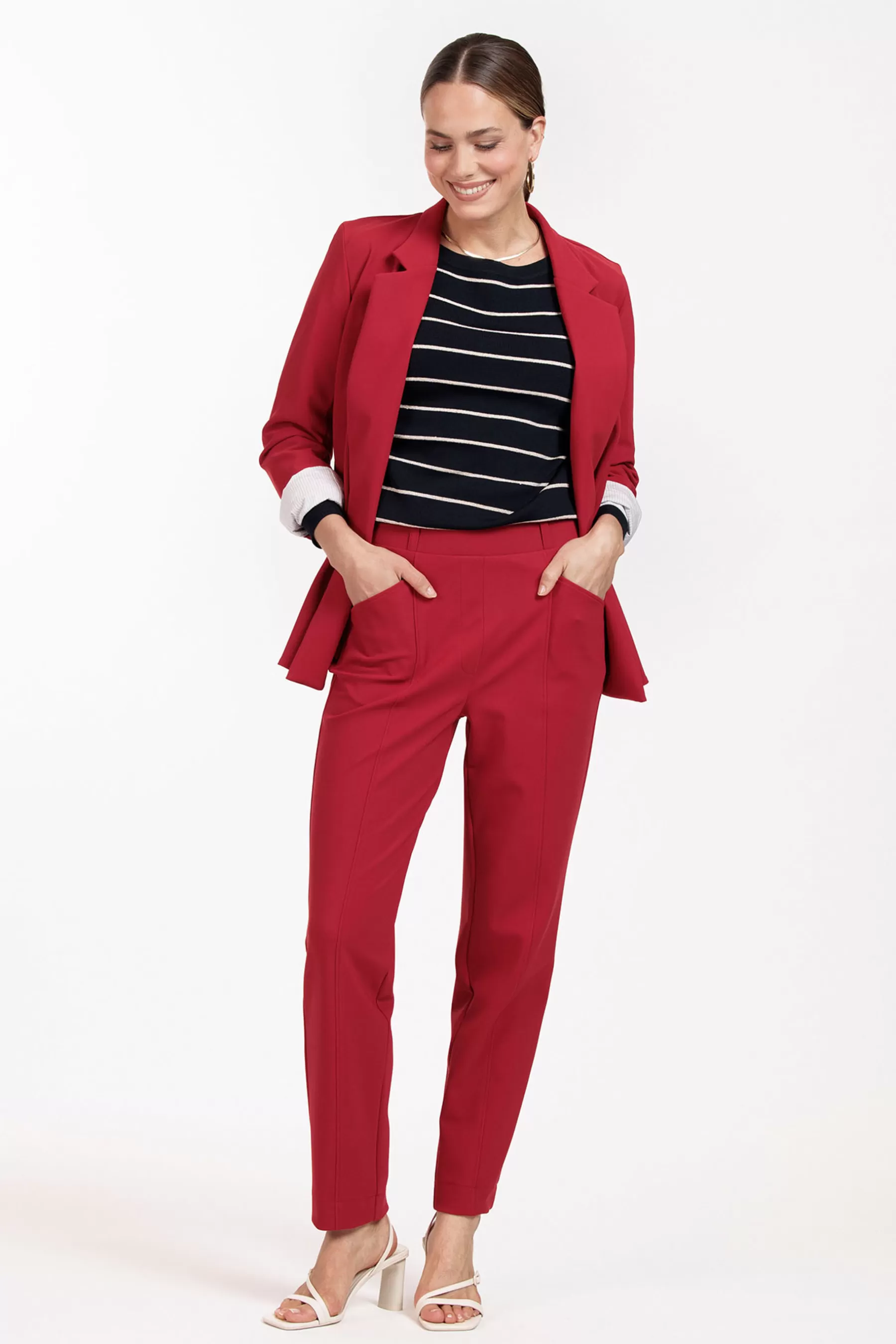 Studio Anneloes Broeken<Luca trousers - dark red