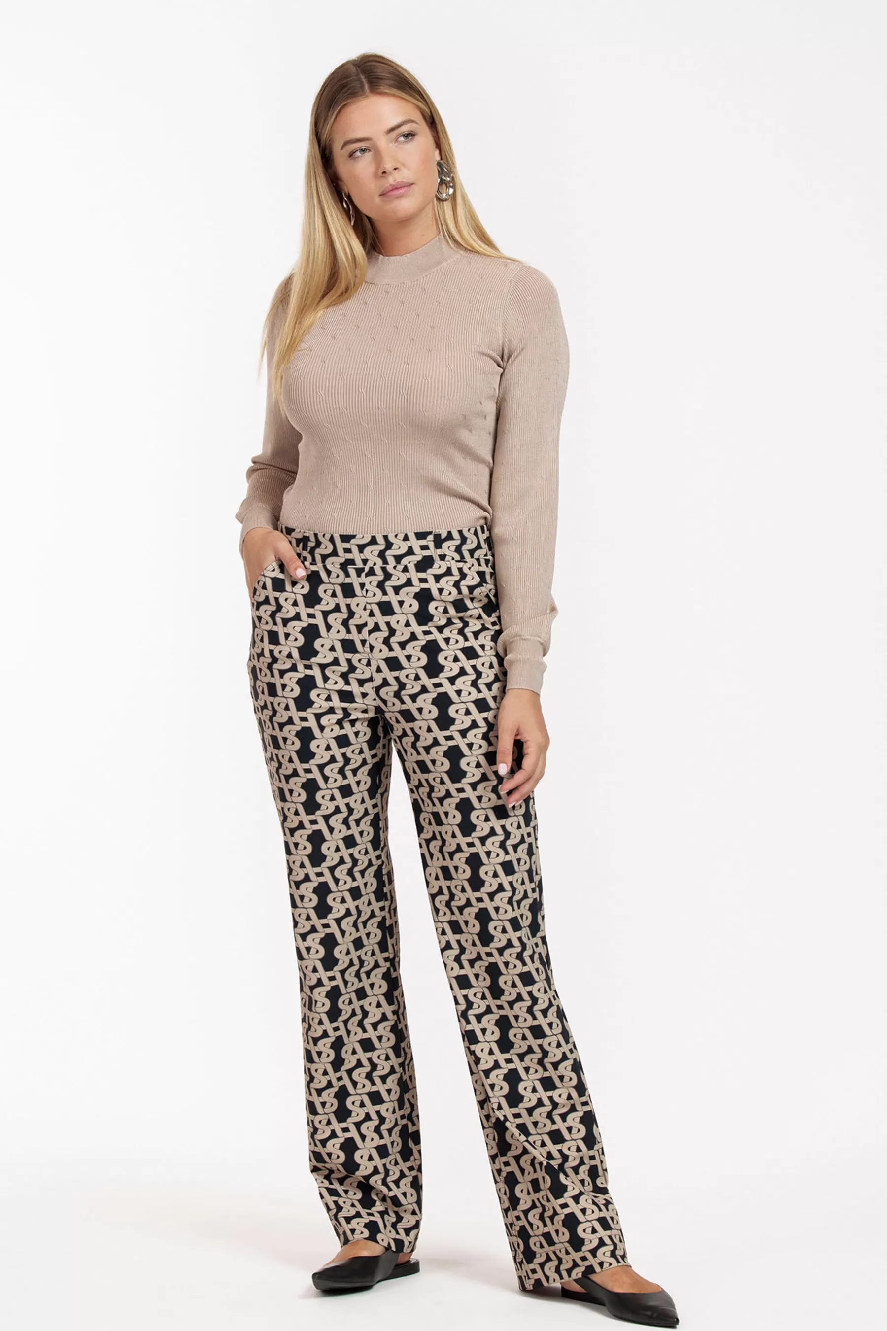 Studio Anneloes Broeken<Marilon signature trousers - latte/black