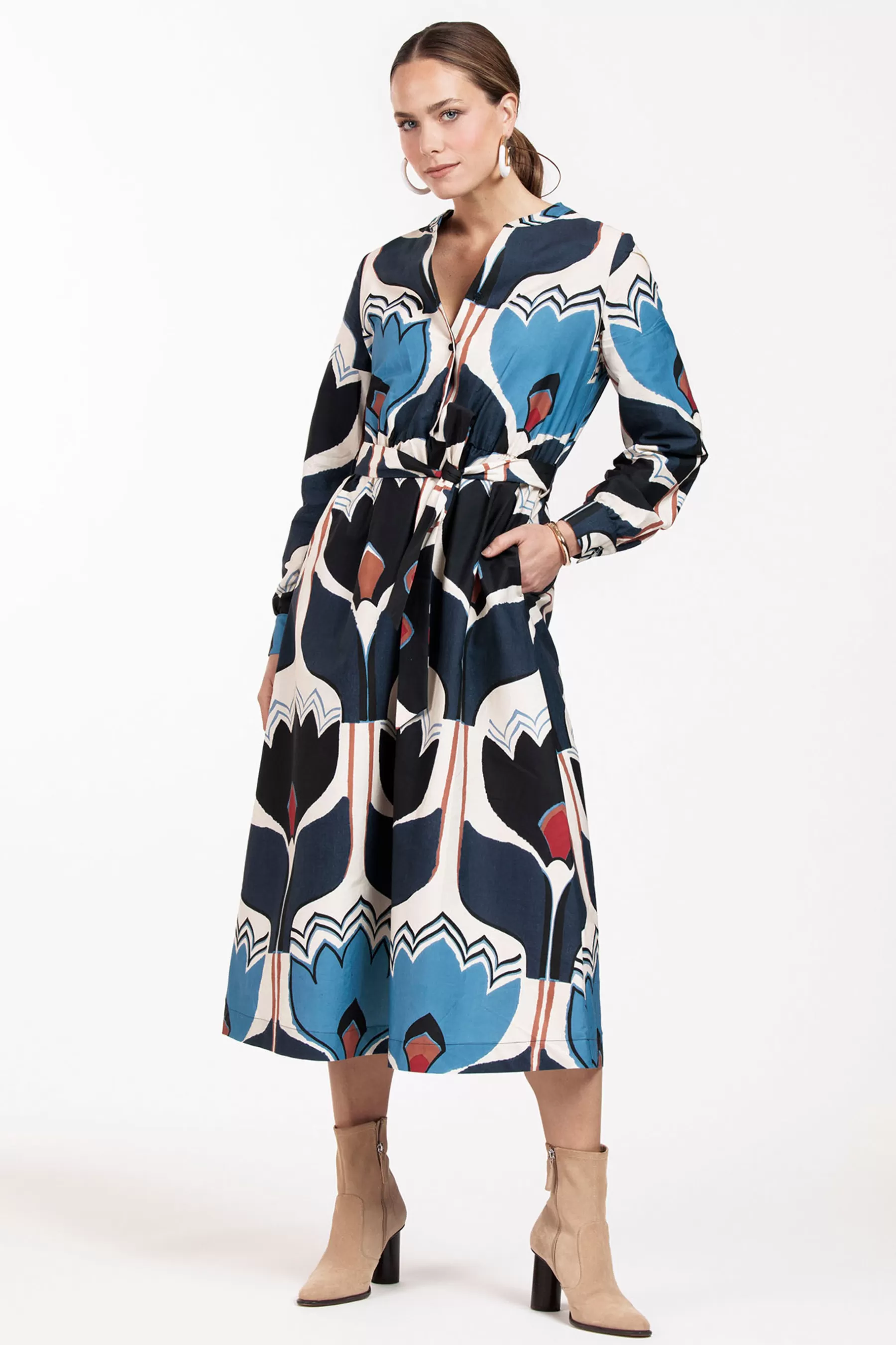 Studio Anneloes Jurken & Rokken<Marin tulip poplin dress - multi color