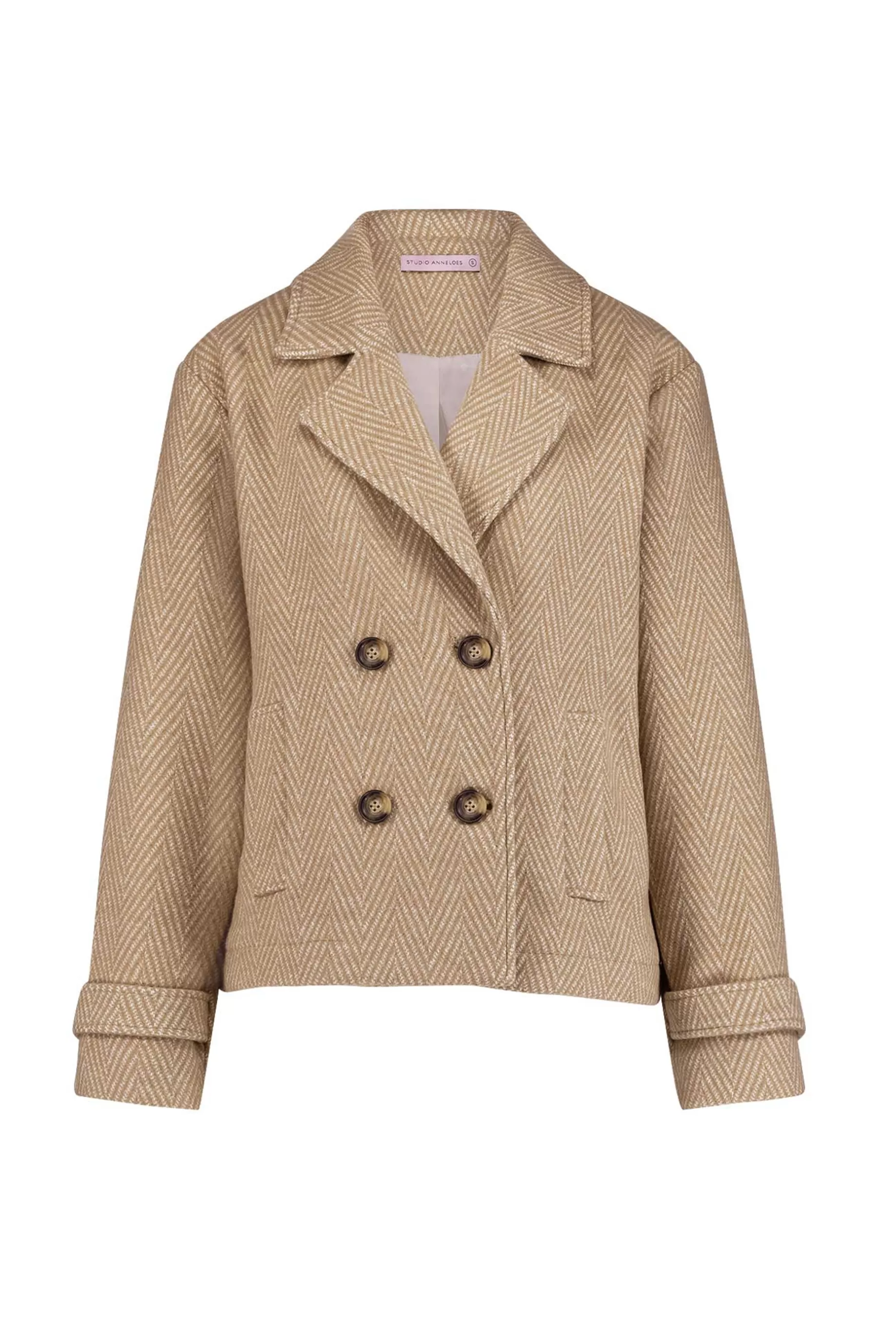 Studio Anneloes Blazers & Jasjes | Jassen<Meriel herringbone jacket - beige