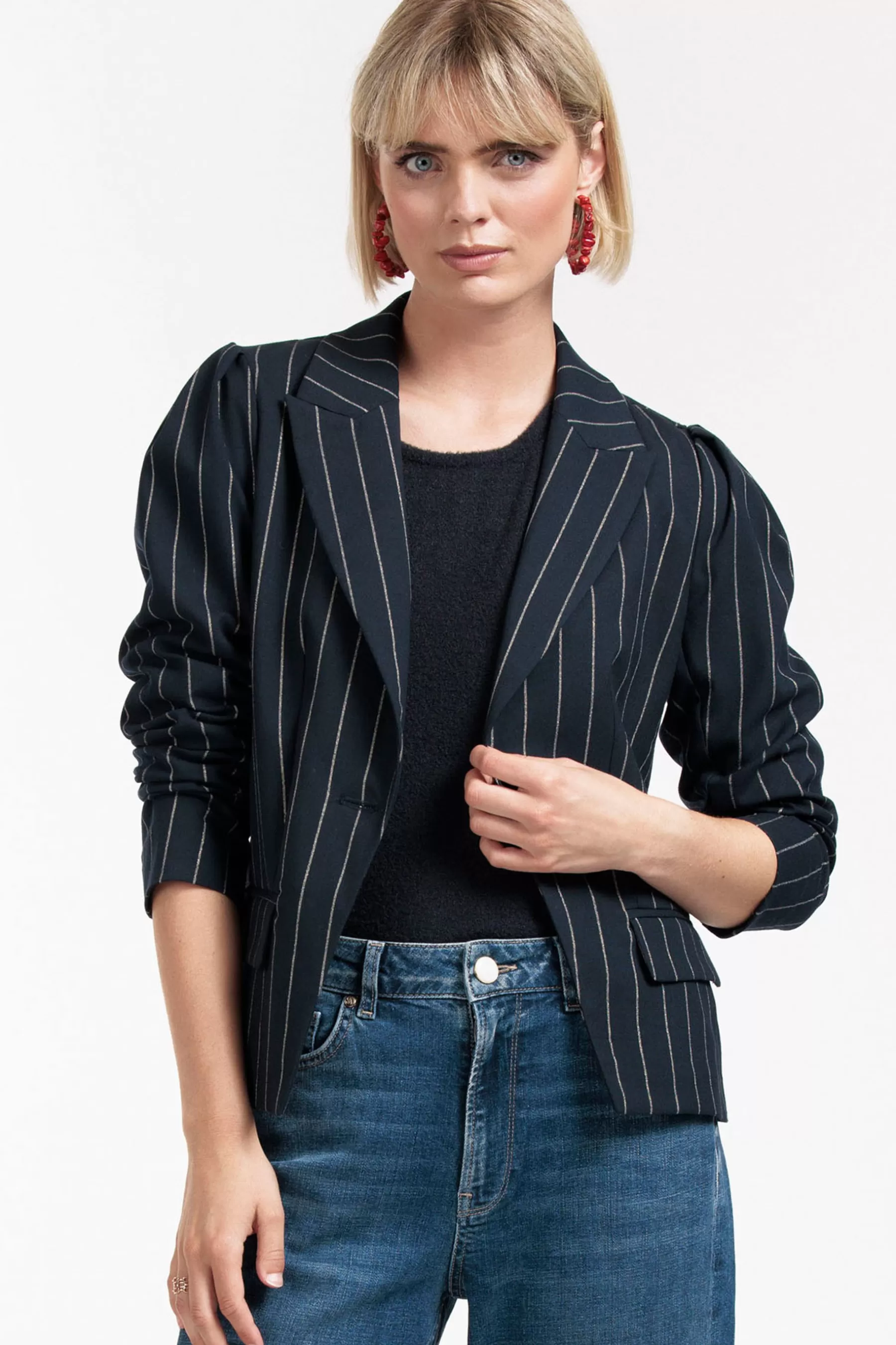 Studio Anneloes Blazers & Jasjes<Mirelle gold pinstripe blazer - darkblue/gold