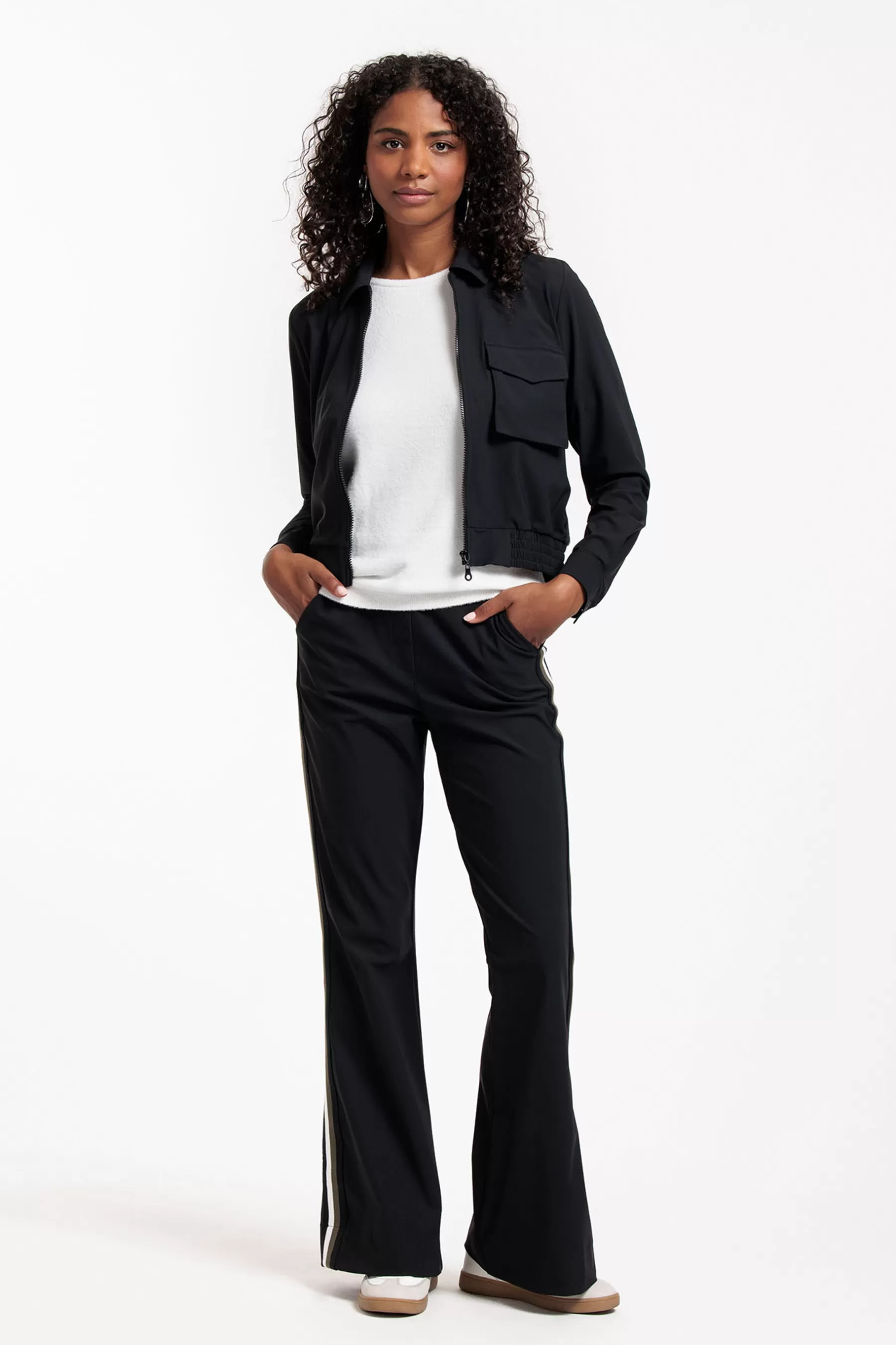 Studio Anneloes Broeken<Noa flair tape trousers - black