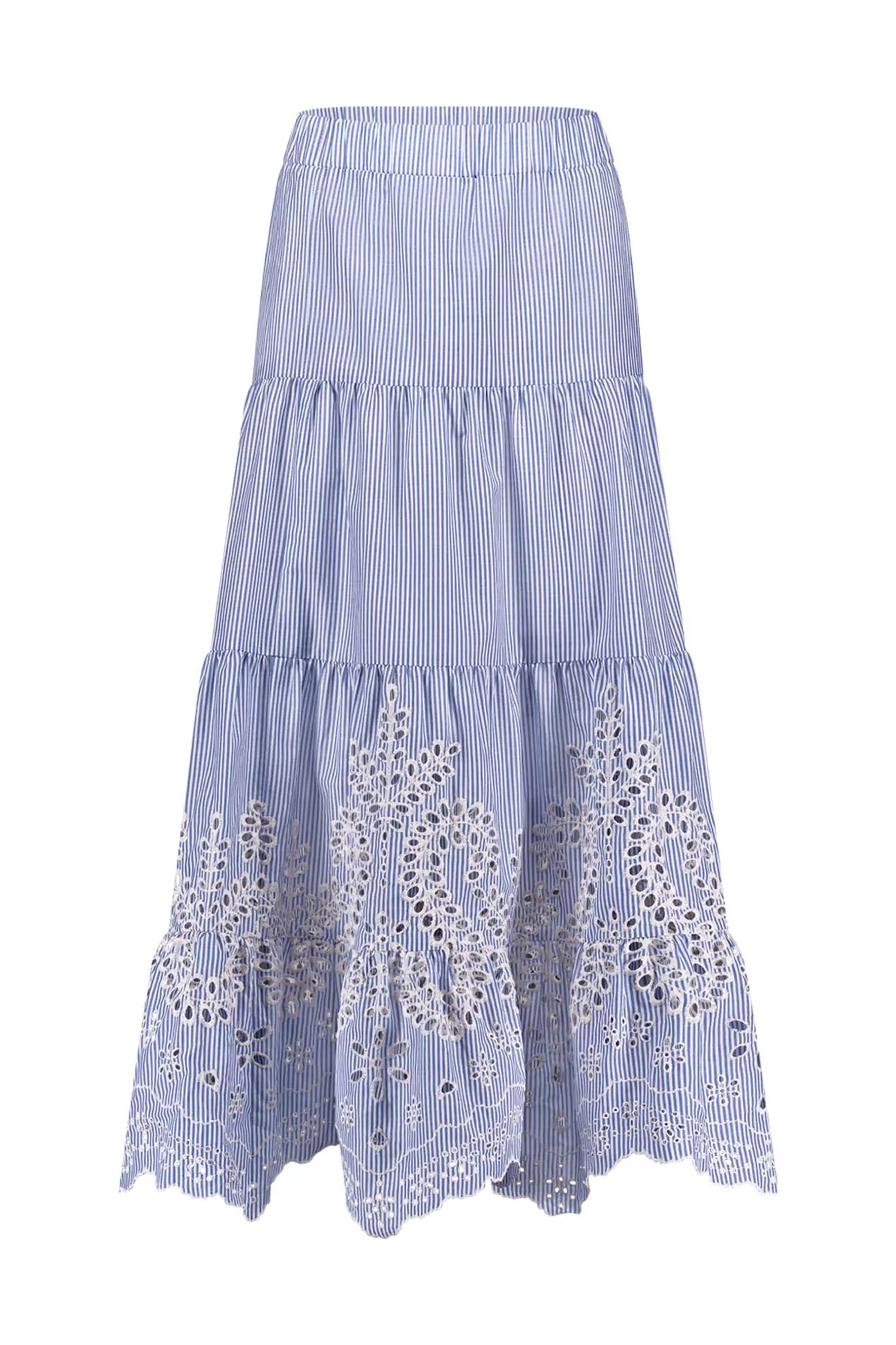 Studio Anneloes Jurken & Rokken<Nola embroidery skirt - light blue/ecru