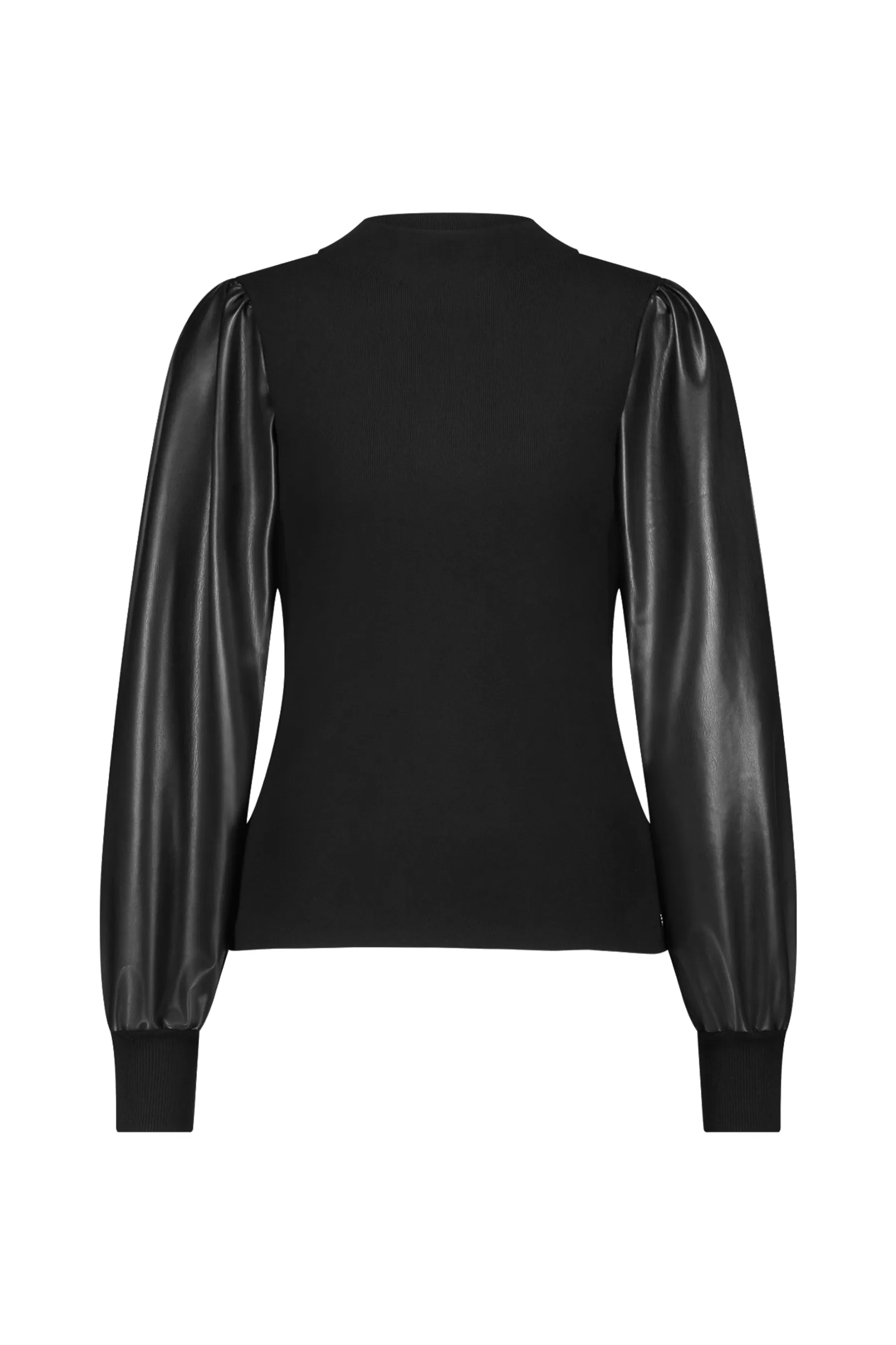 Studio Anneloes Truien & Vesten | Shirts & Tops<Noortje faux leather pullover - black