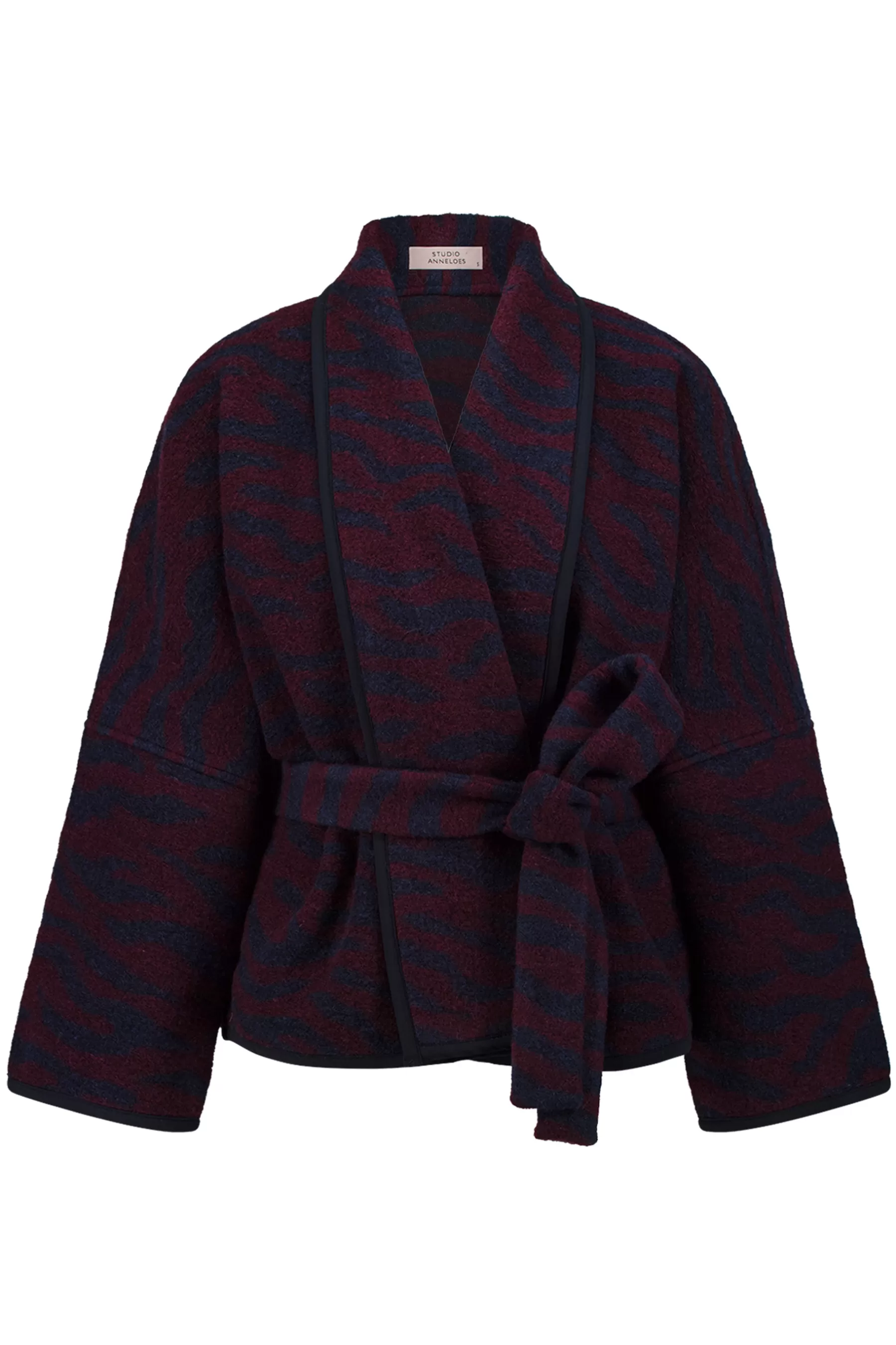 Studio Anneloes Blazers & Jasjes | Jassen<Oralee wool zebra jacket - dark blue/blackberry