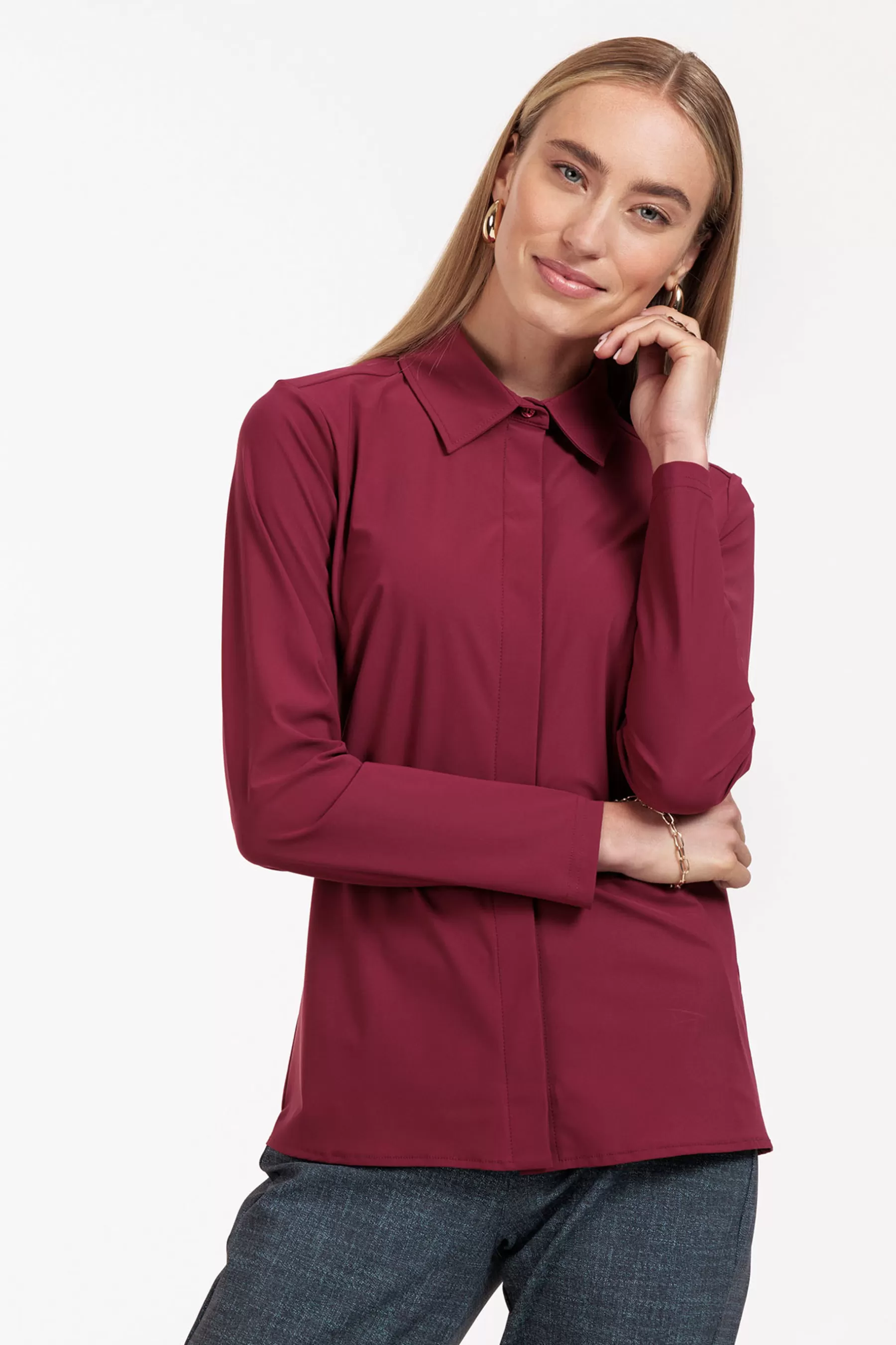 Studio Anneloes Blouses | Shirts & Tops<Poppy blind shirt - merlot