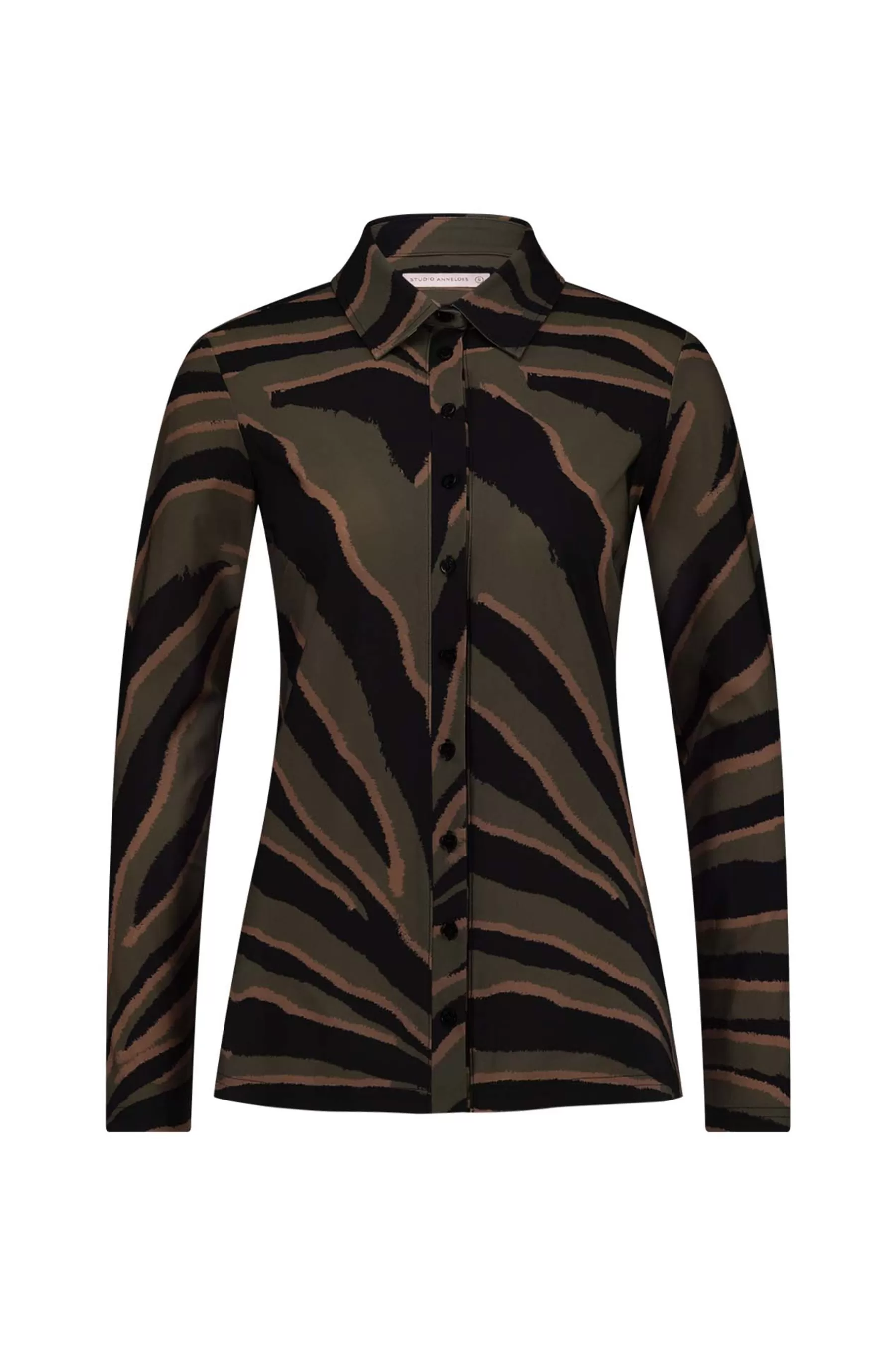 Studio Anneloes Blouses | Shirts & Tops<Poppy zebra shirt - black/new army