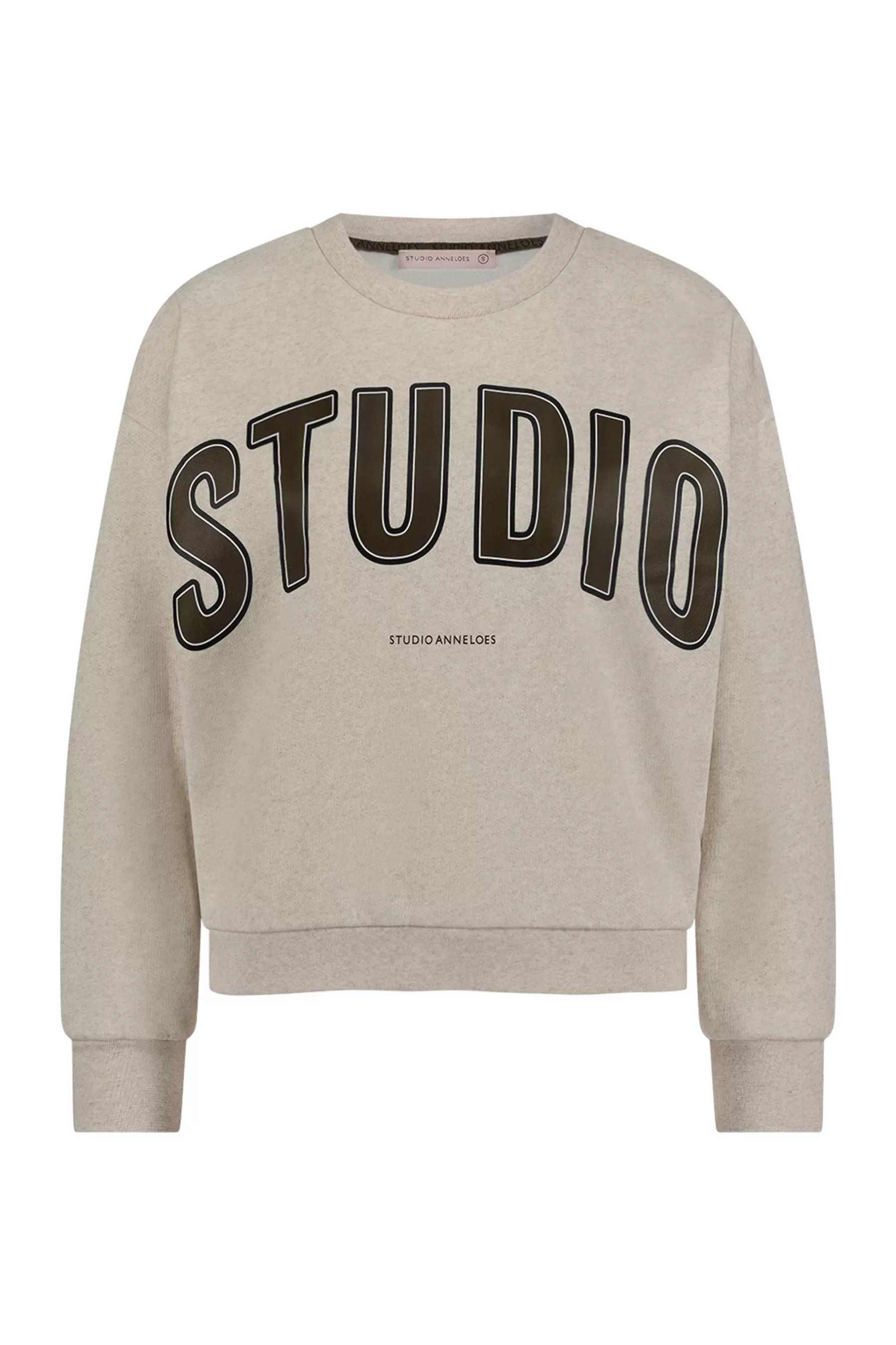 Studio Anneloes Truien & Vesten<Puck logo sweater - grey melange