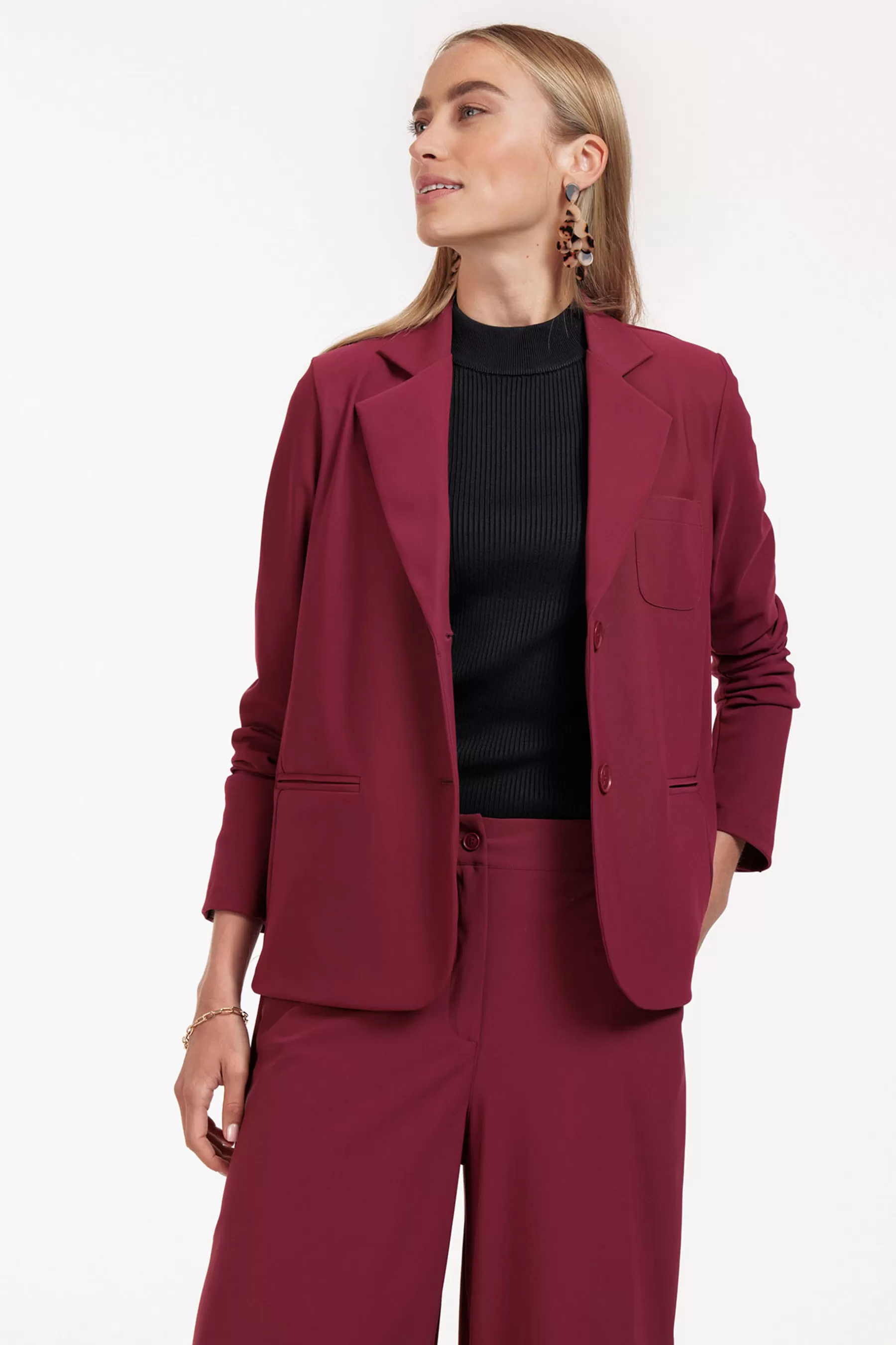 Studio Anneloes Blazers & Jasjes<Rana bonded blazer - merlot