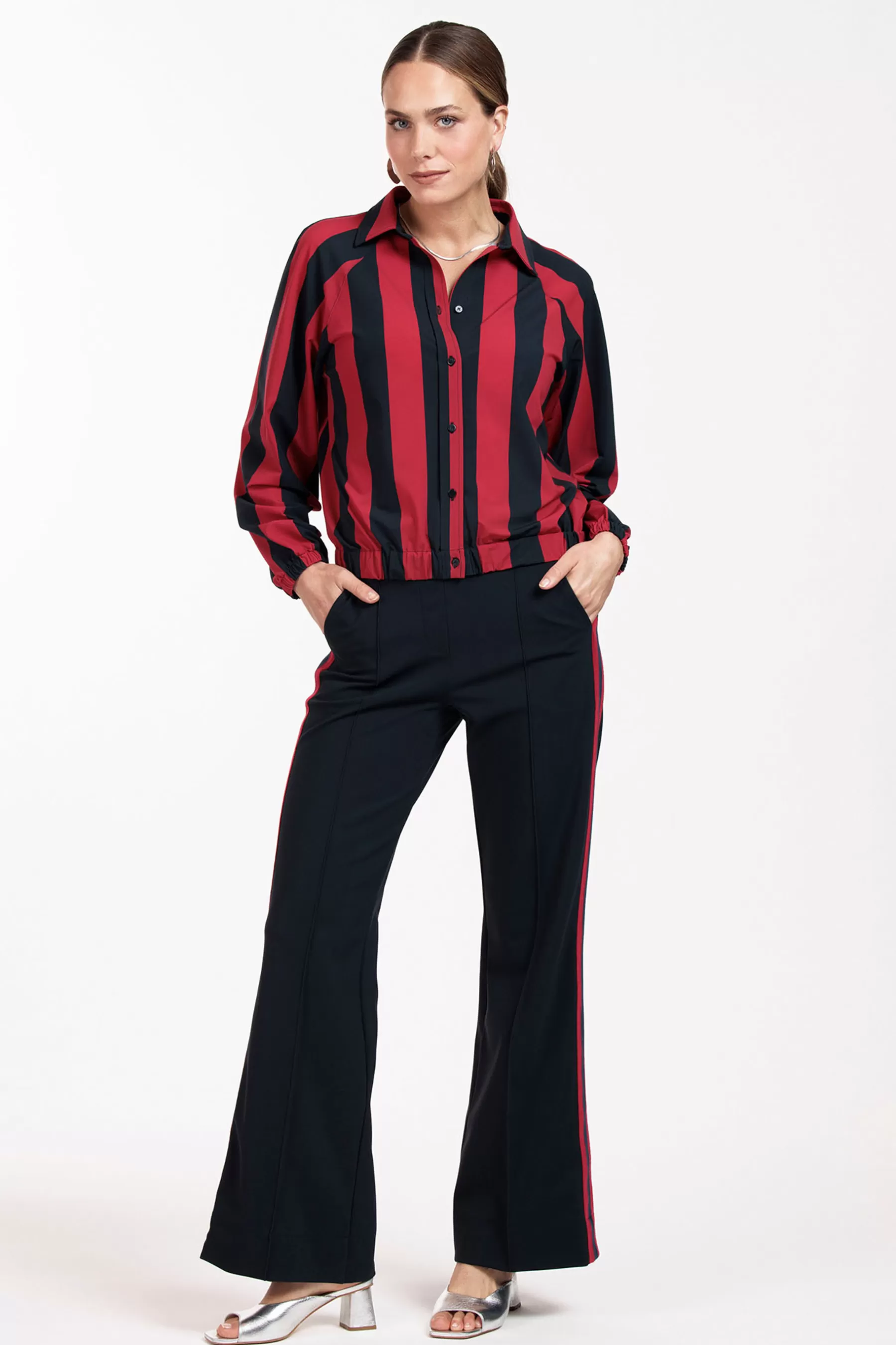 Studio Anneloes Broeken<Remi bnd contrast trousers - dark blue