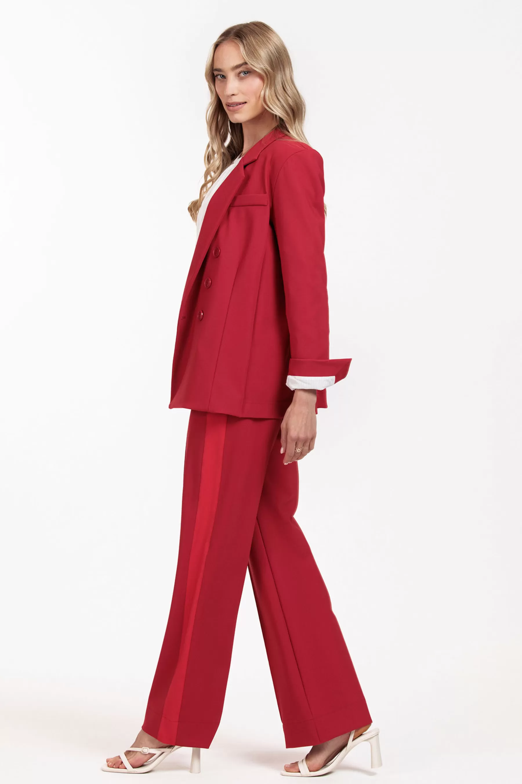 Studio Anneloes Broeken<Remi bnd contrast trousers - dark red