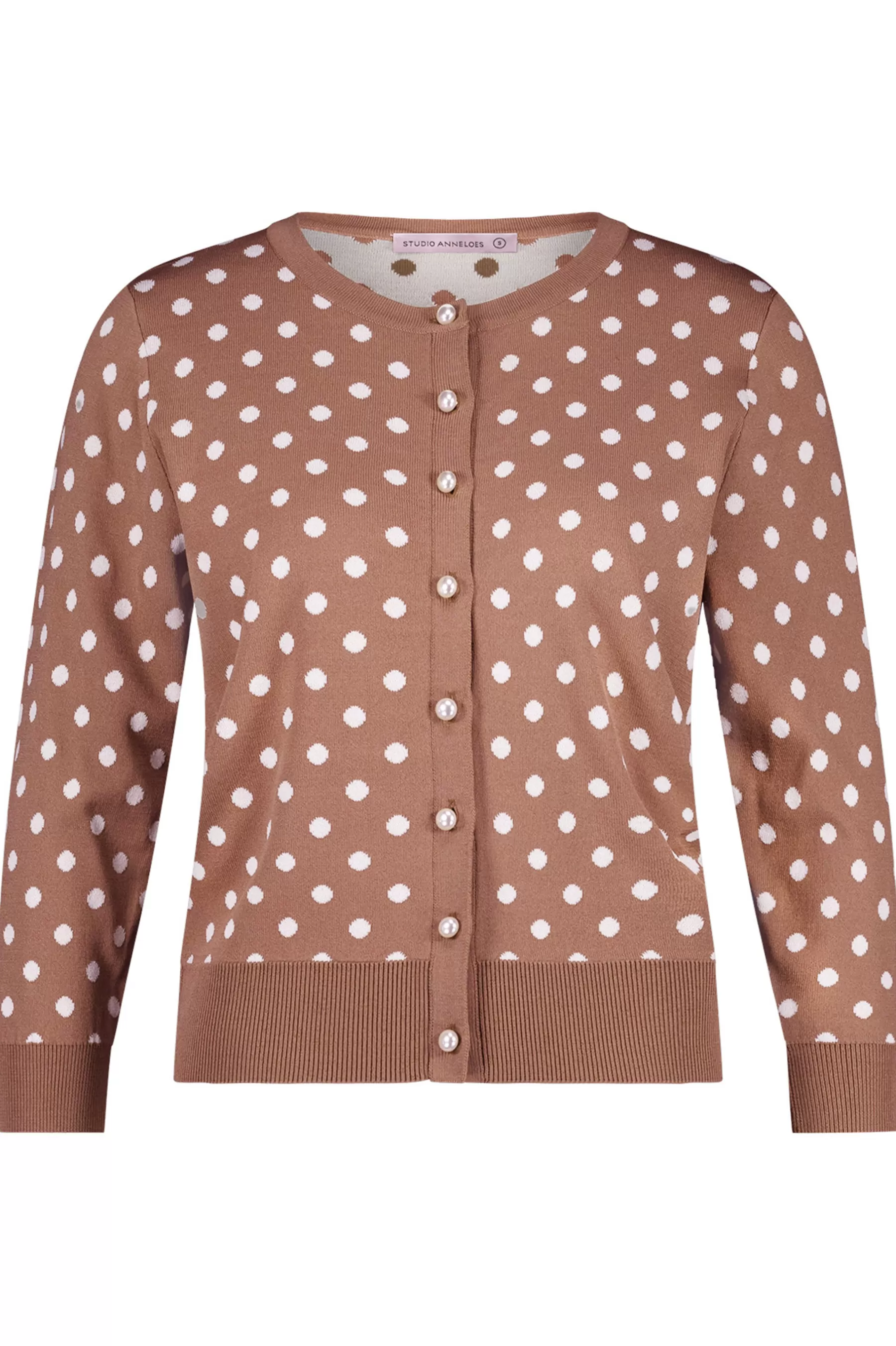 Studio Anneloes Truien & Vesten<Renate dot cardigan - chocolate/Kit