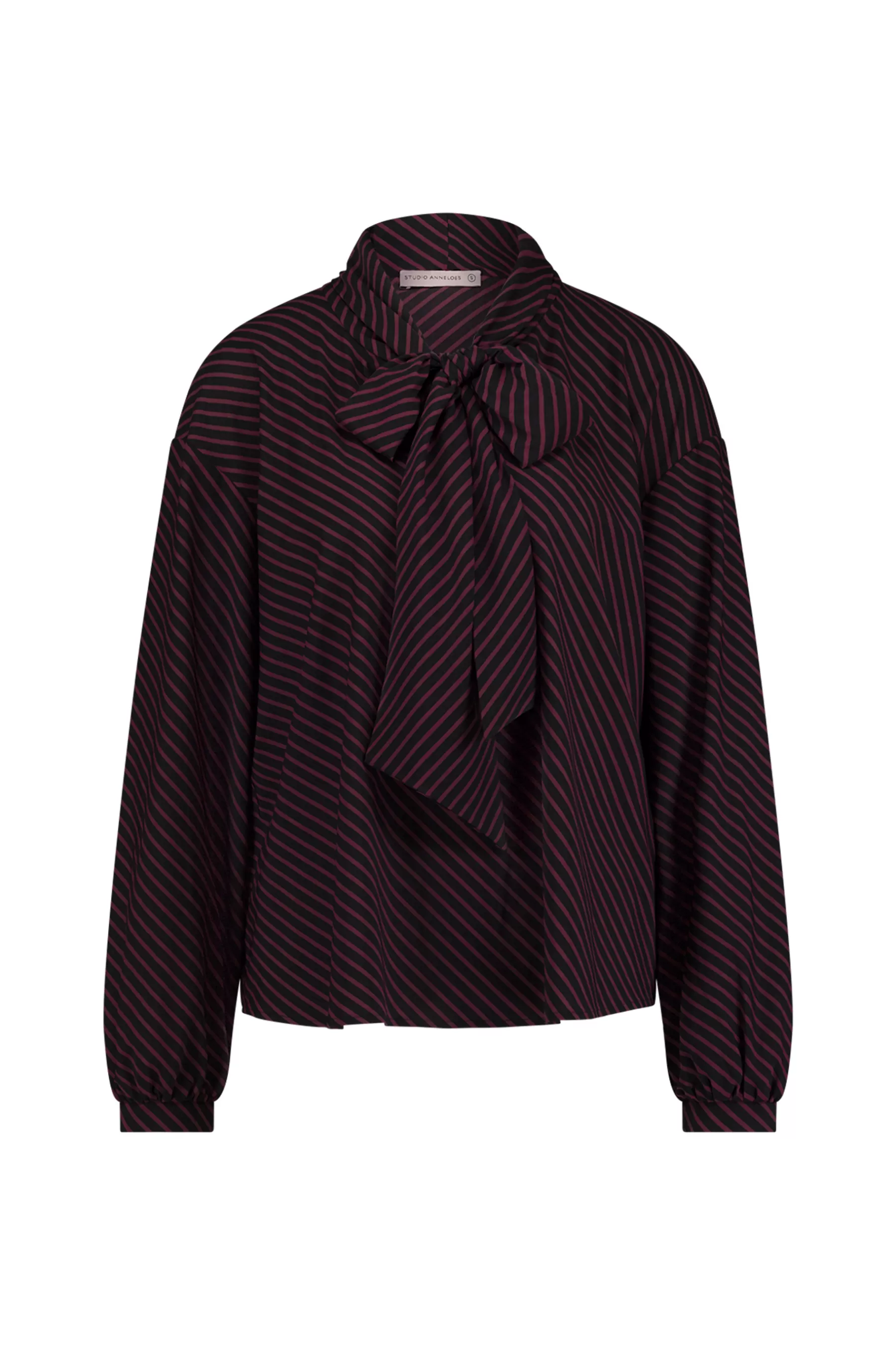 Studio Anneloes Blouses<Sheila stripe blouse - merlot/dark blue