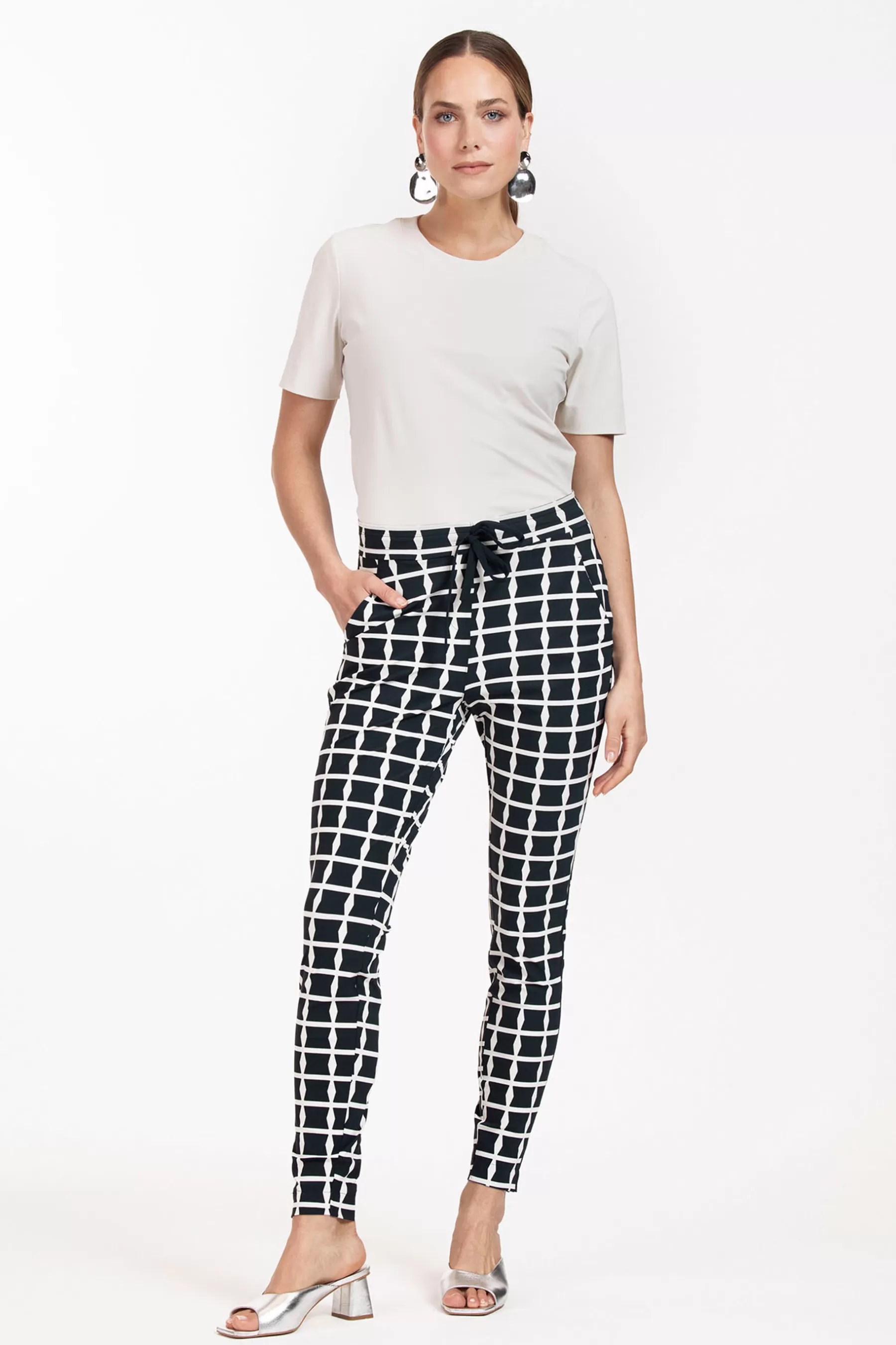 Studio Anneloes Broeken<Stairdown squares trousers - dblue/kit