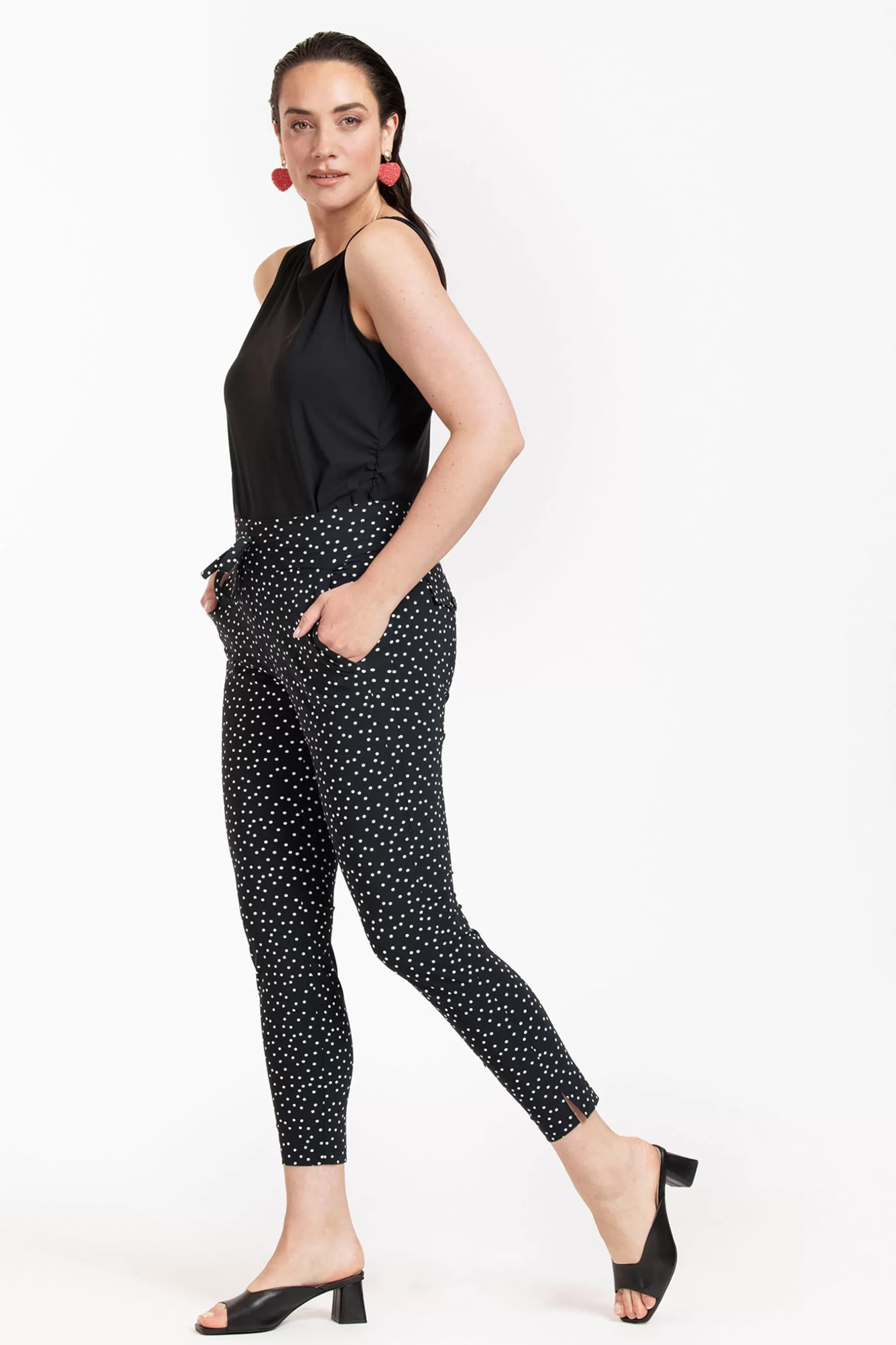 Studio Anneloes Broeken<Startup irr dots trousers - black/off white