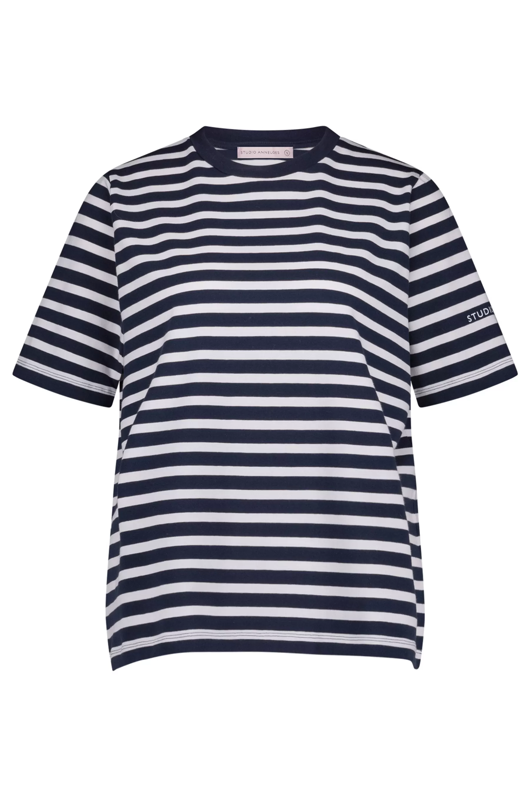 Studio Anneloes Shirts & Tops<Steffie stripe tshirt - dark blue/off white