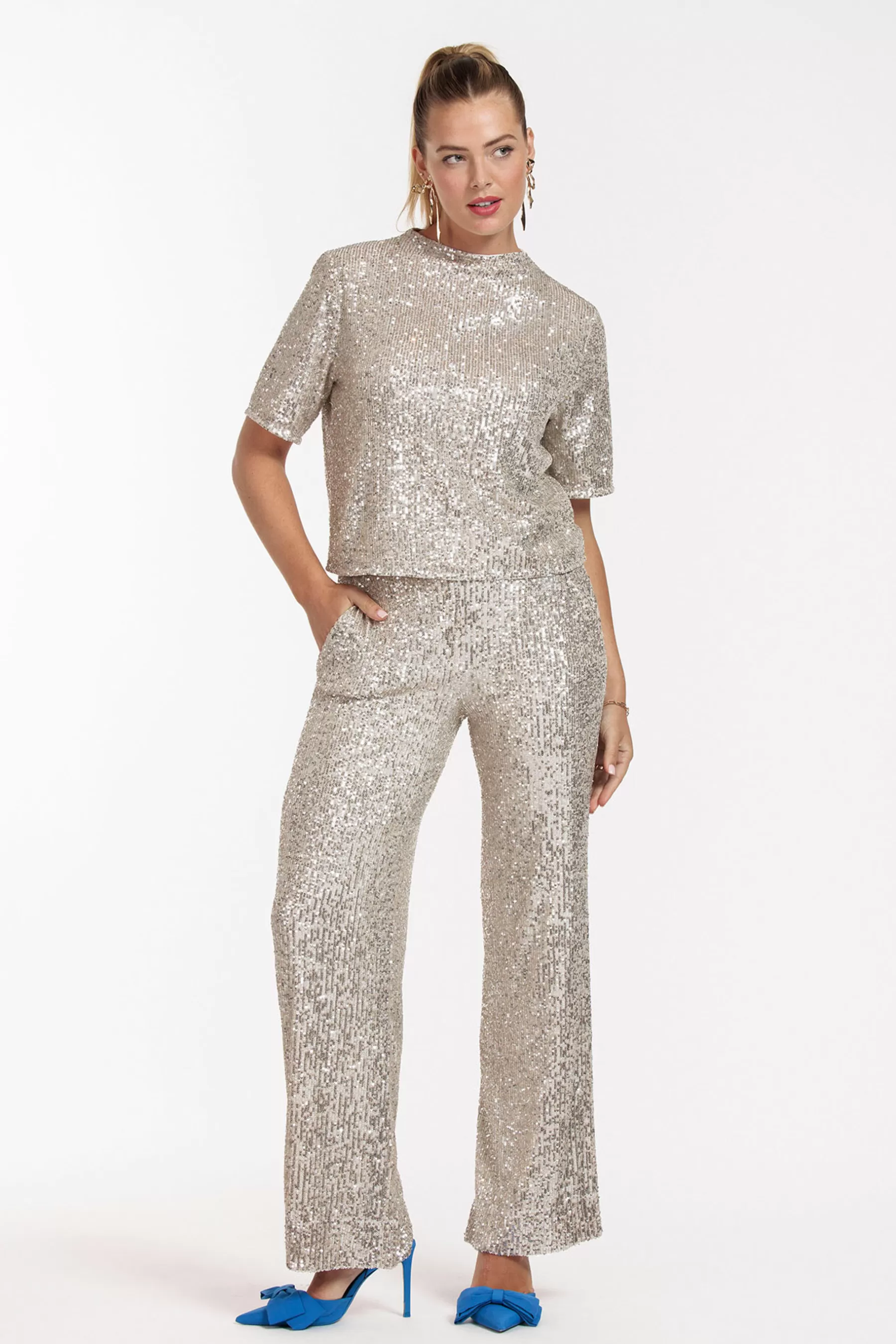 Studio Anneloes Broeken<Tracey sequins trousers - gold