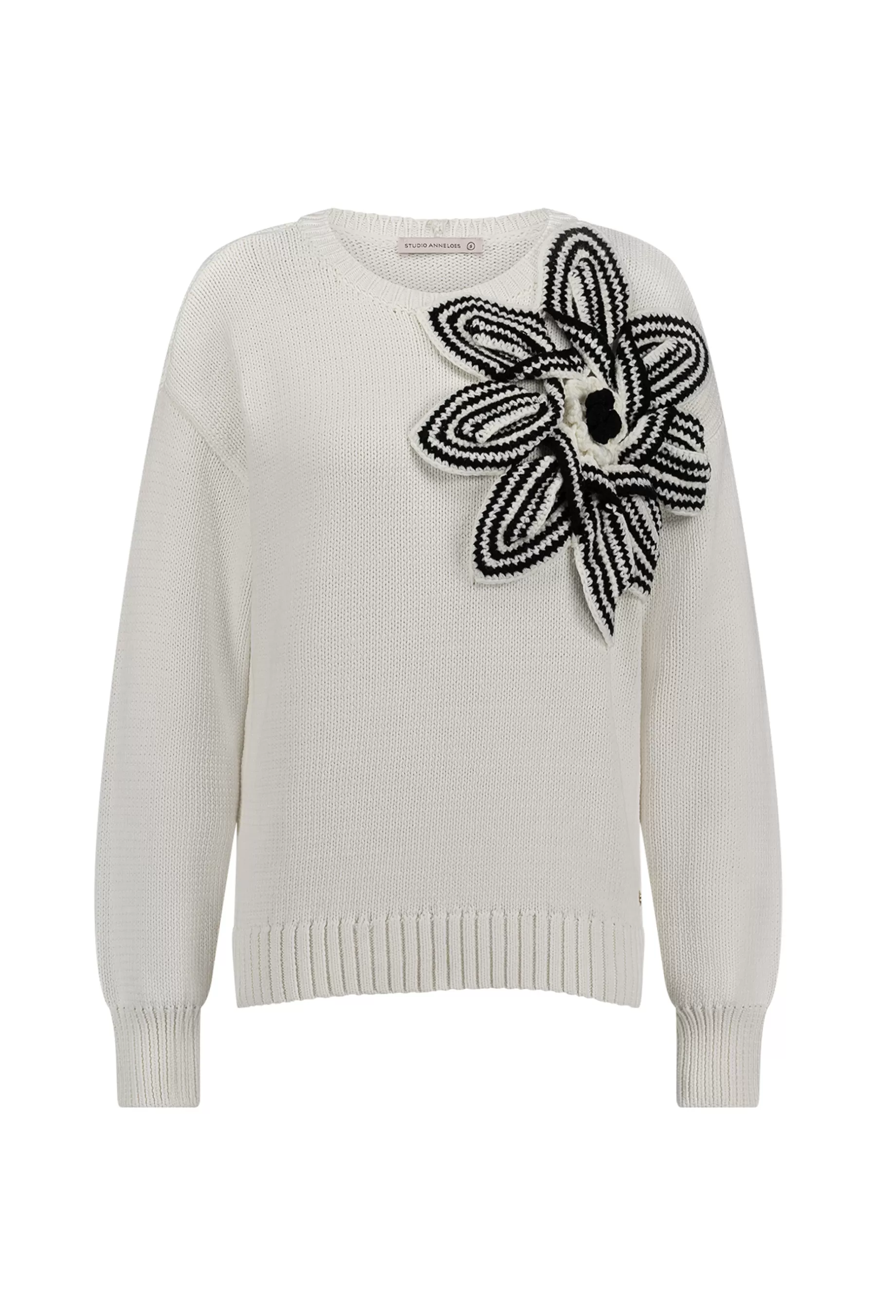 Studio Anneloes Truien & Vesten | Shirts & Tops<Valerie chunky flower pullover - off white