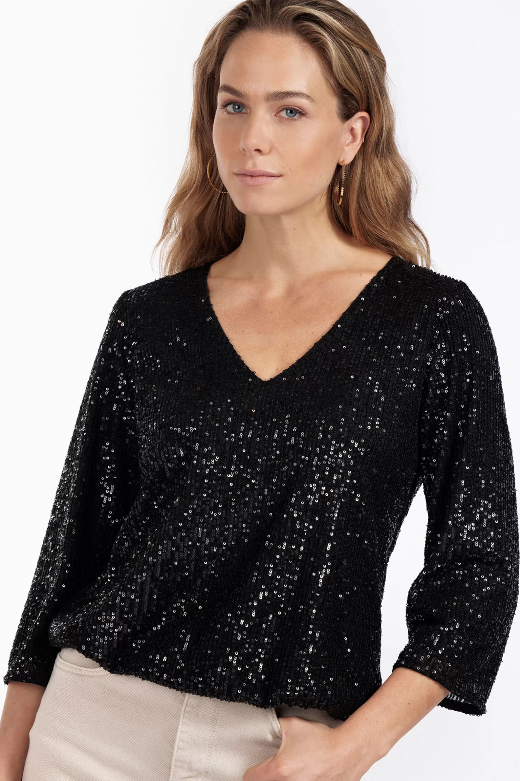 Studio Anneloes Shirts & Tops<Victoria sequins top - black